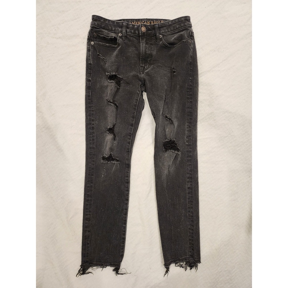 American Eagle Extreme flex 4 jeans: Slim‎ fit, Black, distressed Men's 28x28
